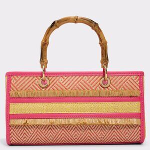 NWT Disco Retro Style Satchel Bag With Removable Crossbody Strap Pink Brown